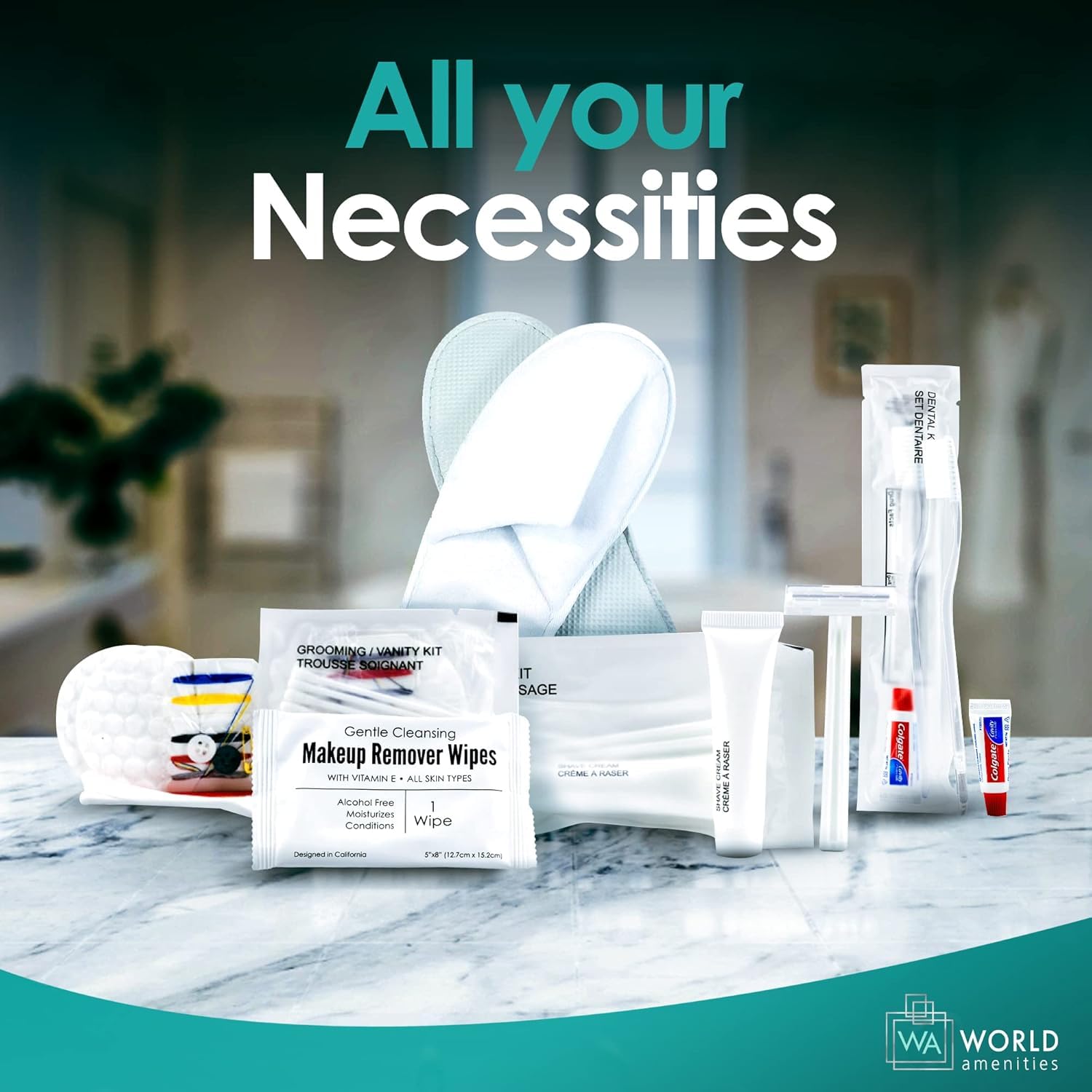 World Amenities TSA-friendly travel packaging keeps wipes accessible on trips