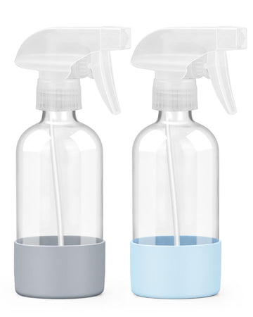 Worldgsb botellas de vidrio 236 ml con manga silicona para manejo seguro.