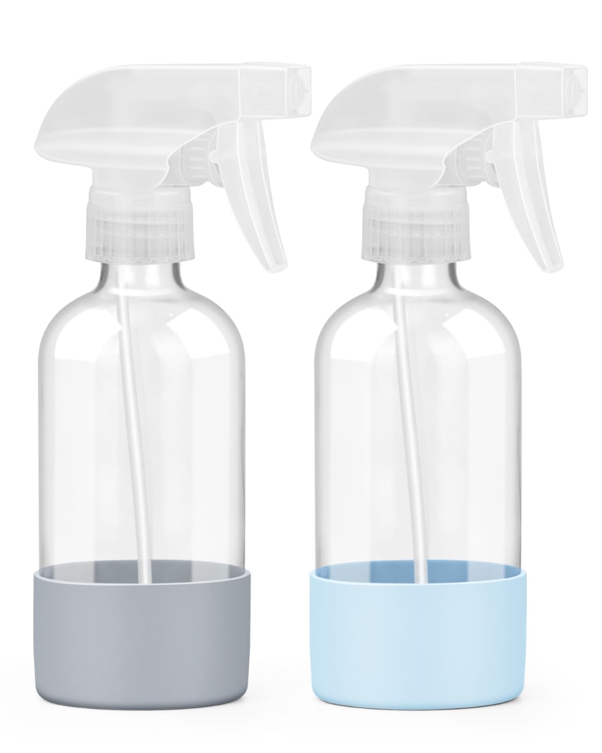 Worldgsb botellas de vidrio 236 ml con manga silicona para manejo seguro.