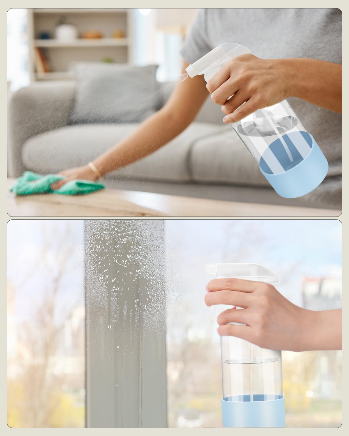 Worldgsb botella vidrio 236 ml, usos múltiples para limpieza, plantas y belleza.