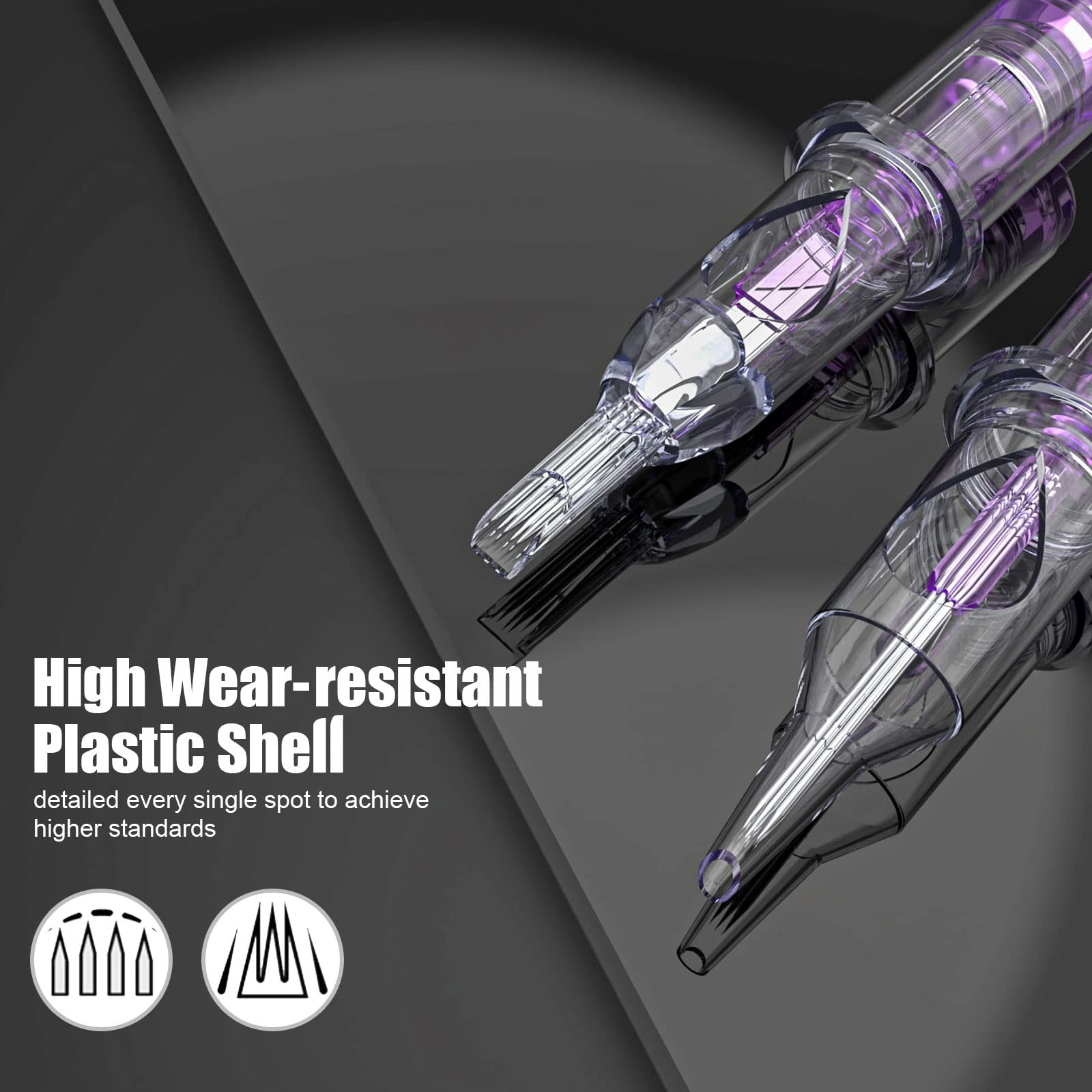 Agujas Wormhole Tattoo 5RL con diseño transparente para sombreado uniforme.