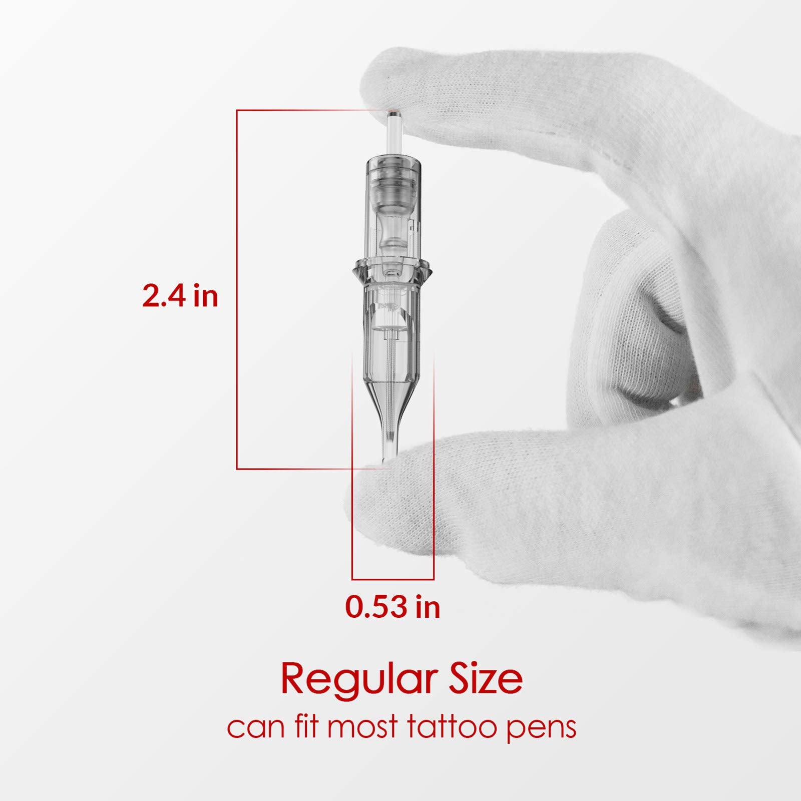 Wormhole Tattoo cartuchos agujas 1211RL, tubos gris claro para mejor visibilidad