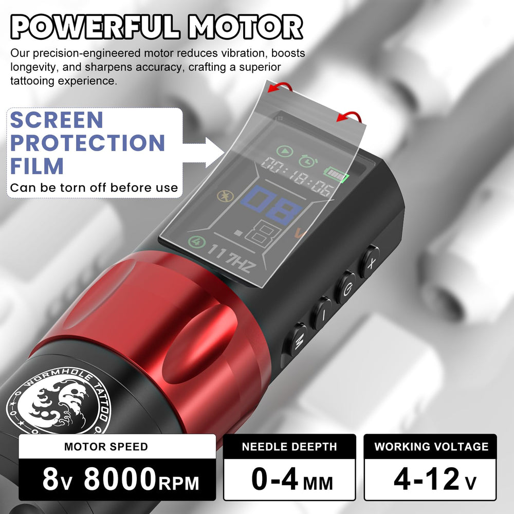 Conjunto inalámbrico Wormhole Tattoo, empaque claro para empezar