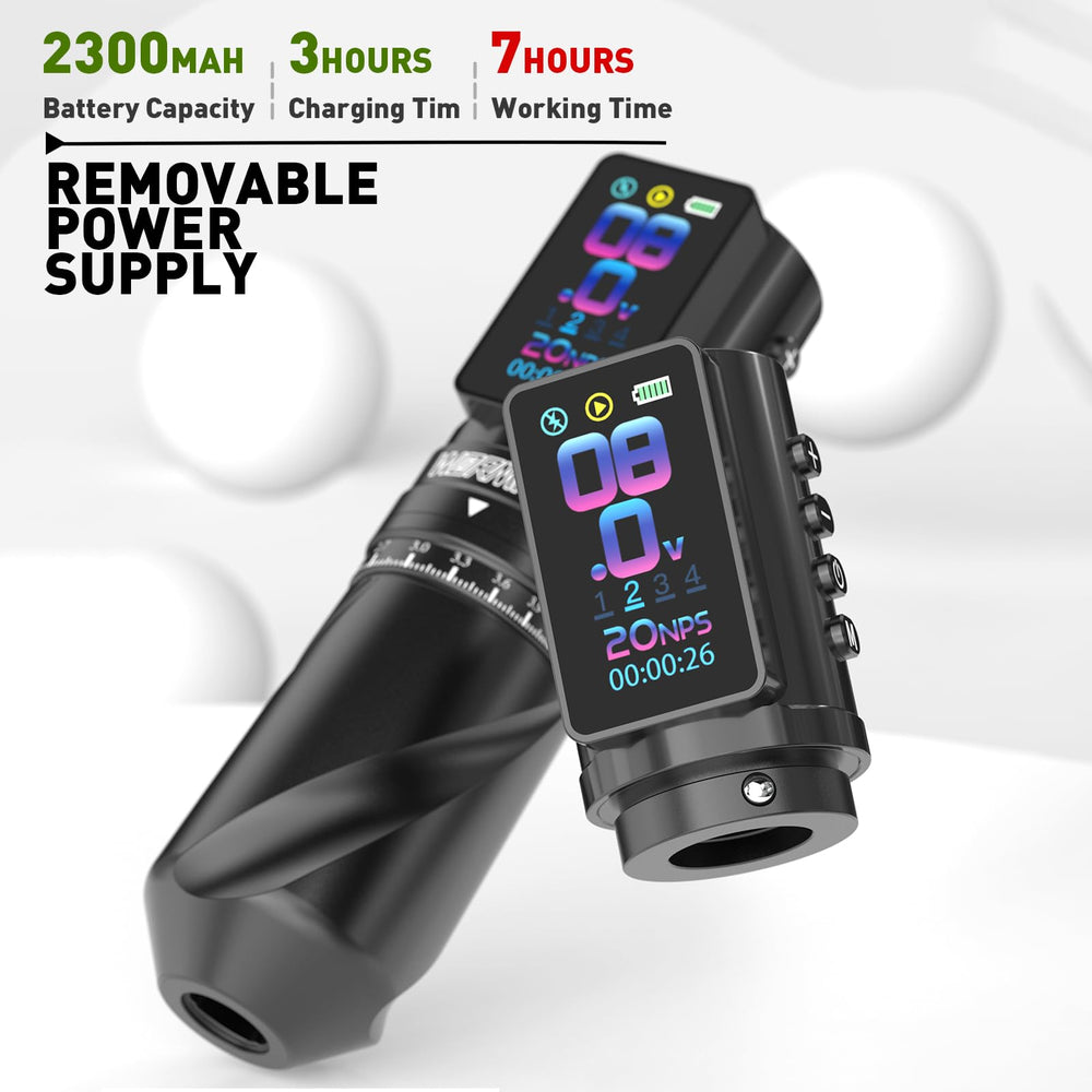 Wormhole Tattoo Gun Kit con carga rápida tipo-C para recargas rápidas.