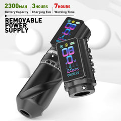 Wormhole Tattoo Gun Kit con carga rápida tipo-C para recargas rápidas.