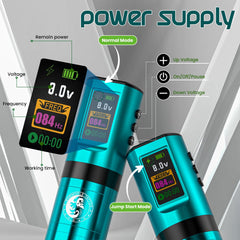 Wormhole Tattoo Kit batterie 1800mAh, autonomie suffisante pour plusieurs sessions.