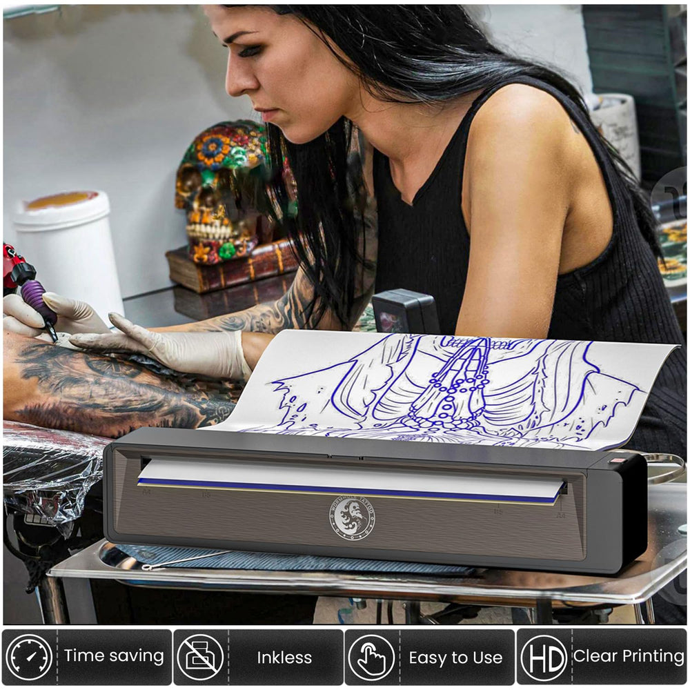 Wormhole Tattoo Stencil Printer con batería de 2500mAh para trabajo al aire libre.
