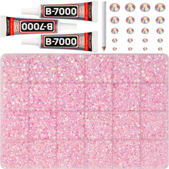 Worthofbest 32000 piezas de diamantes rosas AB para brillo intenso en manualidades.