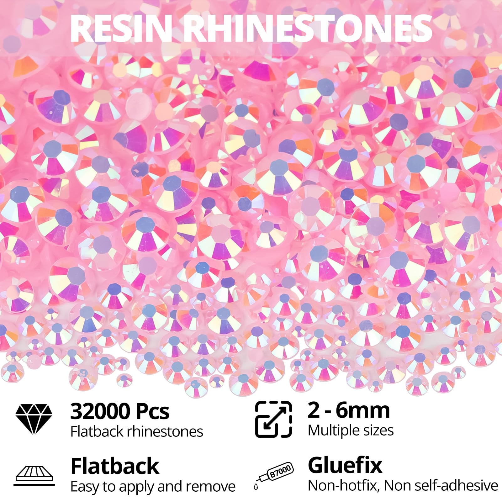 Piedras de 2mm rosas AB para detalles brillantes en ropa y accesorios con Worthofbest.