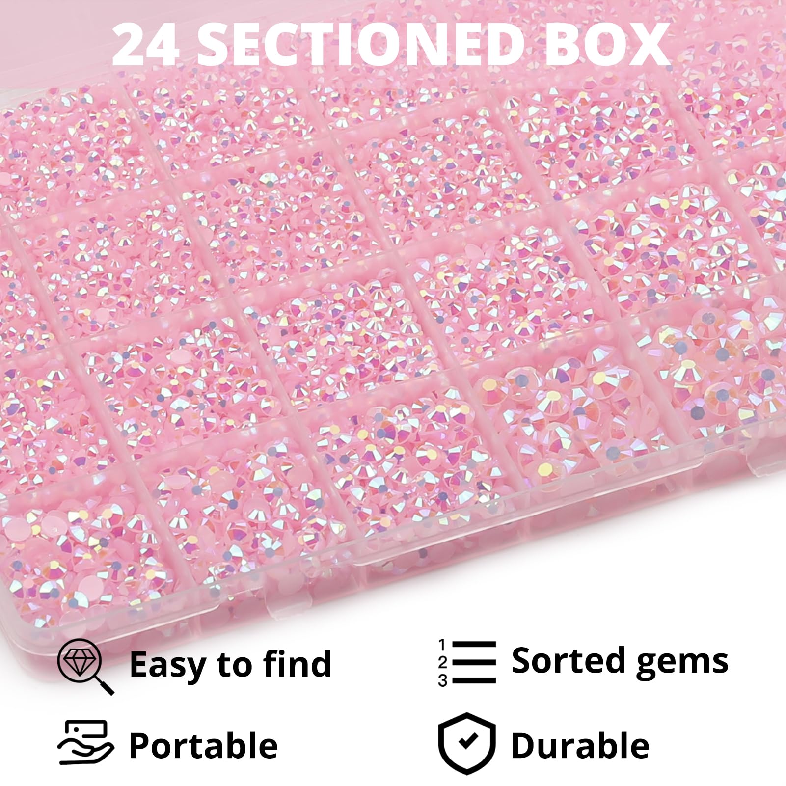 Piedras de 3mm rosas AB para decorar zapatos y bolsos con Worthofbest.