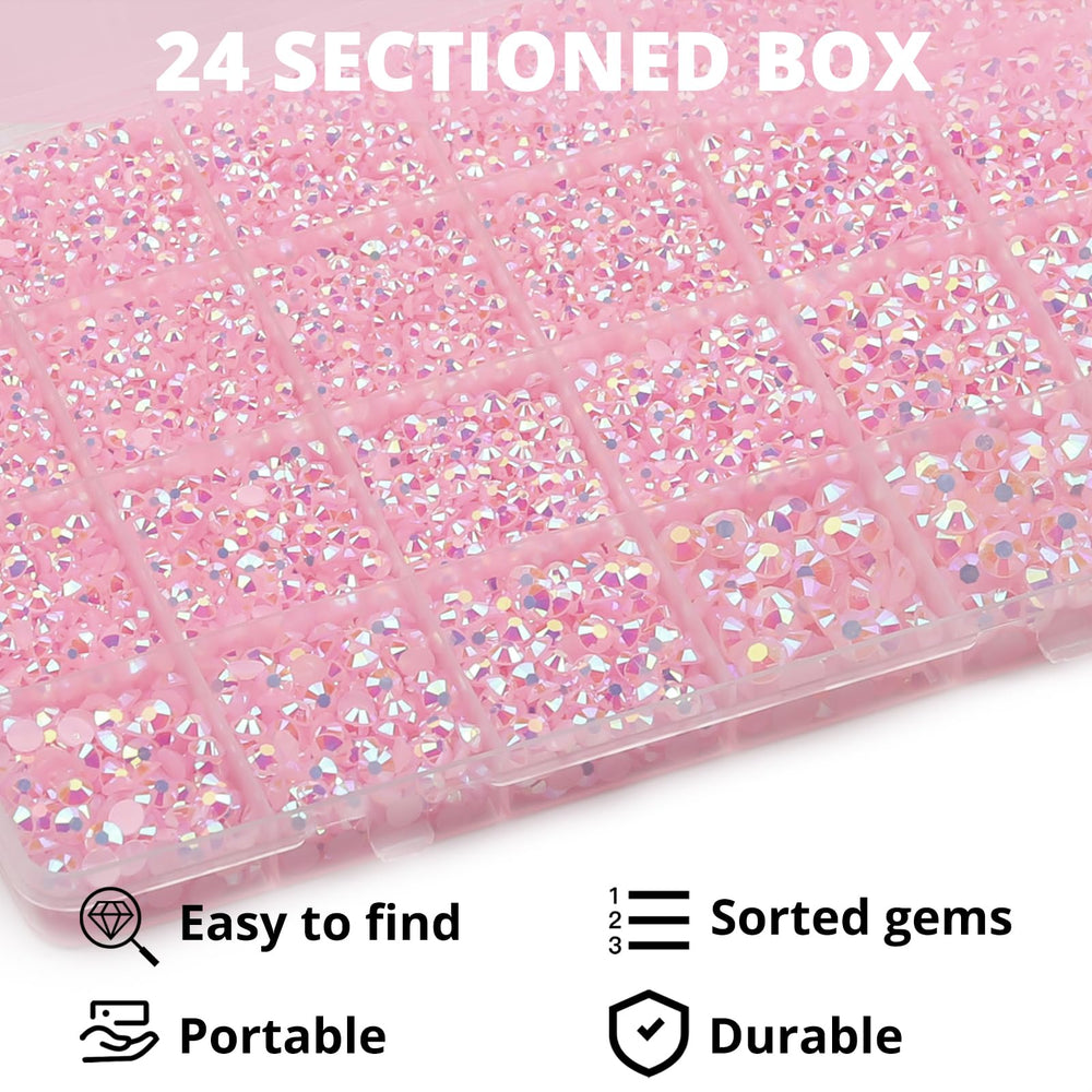 Piedras de 3mm rosas AB para decorar zapatos y bolsos con Worthofbest.