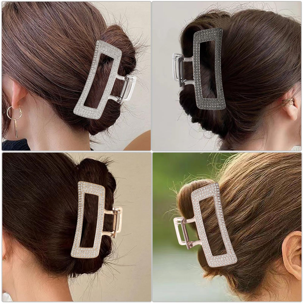 Pinzas Wortl con cristales en tono oro, detalle elegante para looks diarios.