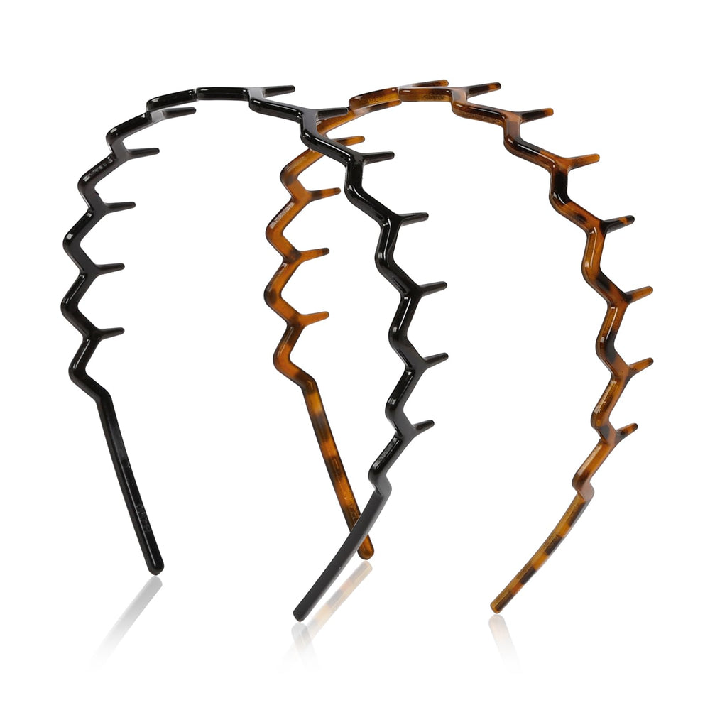 Banda de cabello zigzag de WOVOWOVO, ligera y versátil.