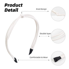 Diadema de cuero delgada WOVOWOVO en blanco, ligera y elegante
