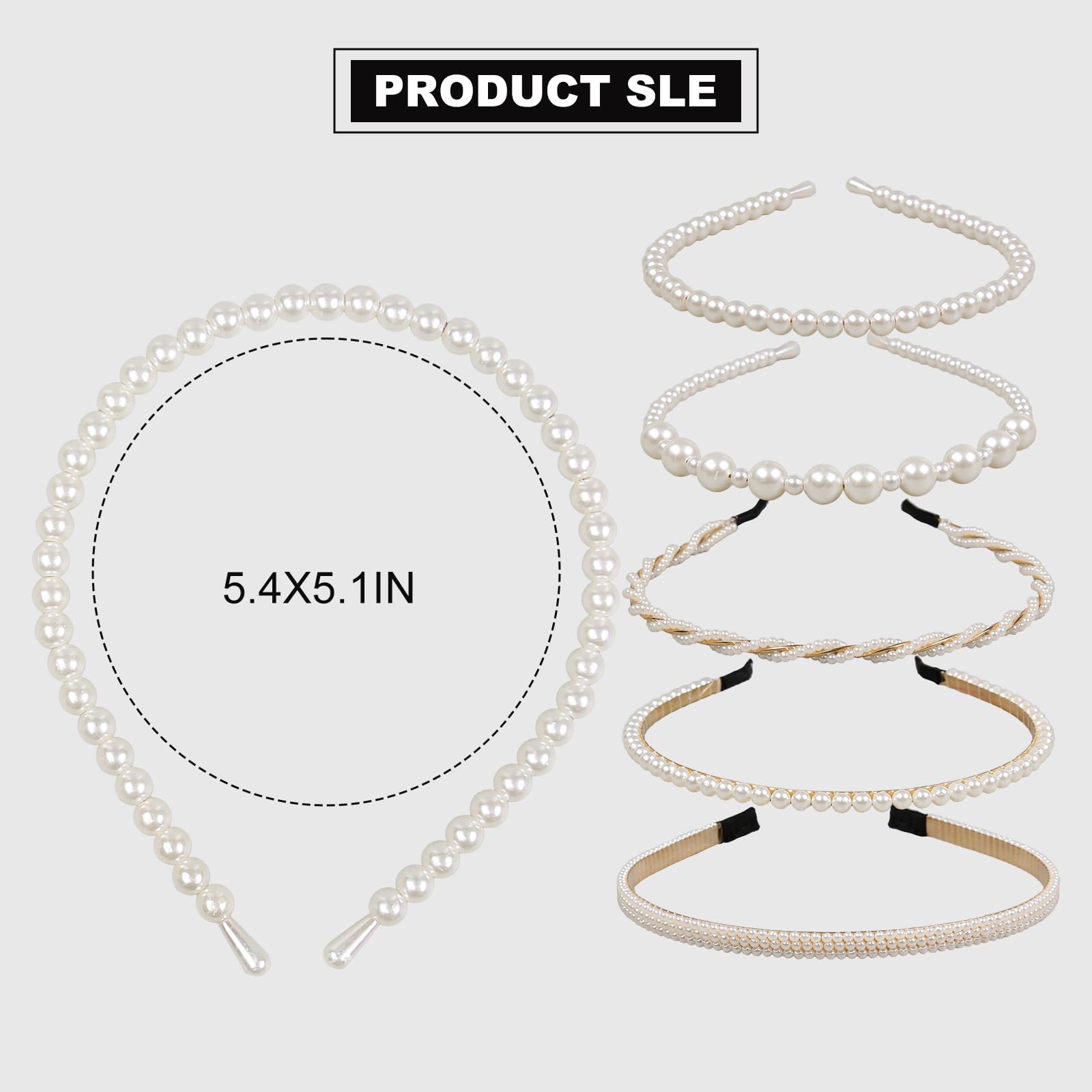 Diadema de perlas para boda WOVOWOVO, ideal para novia o damas de honor.