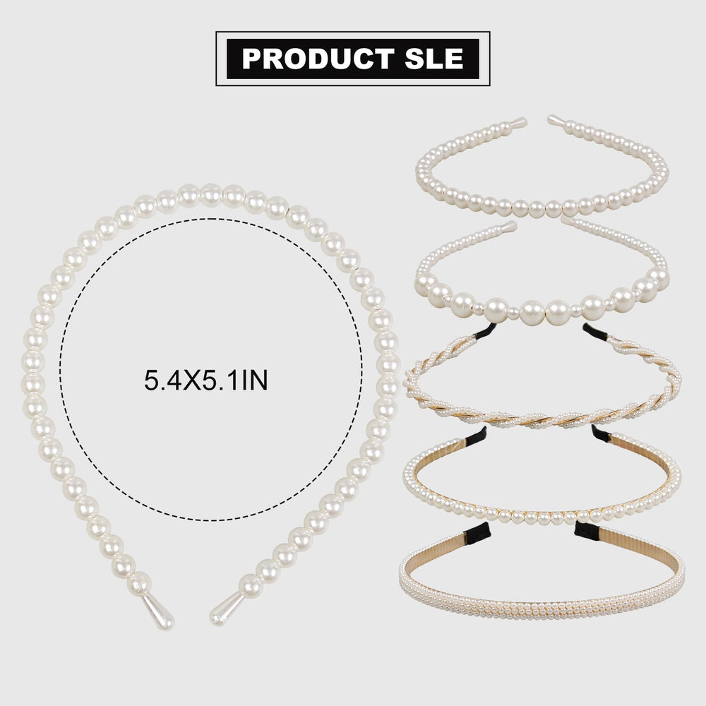 Diadema de perlas para boda WOVOWOVO, ideal para novia o damas de honor.