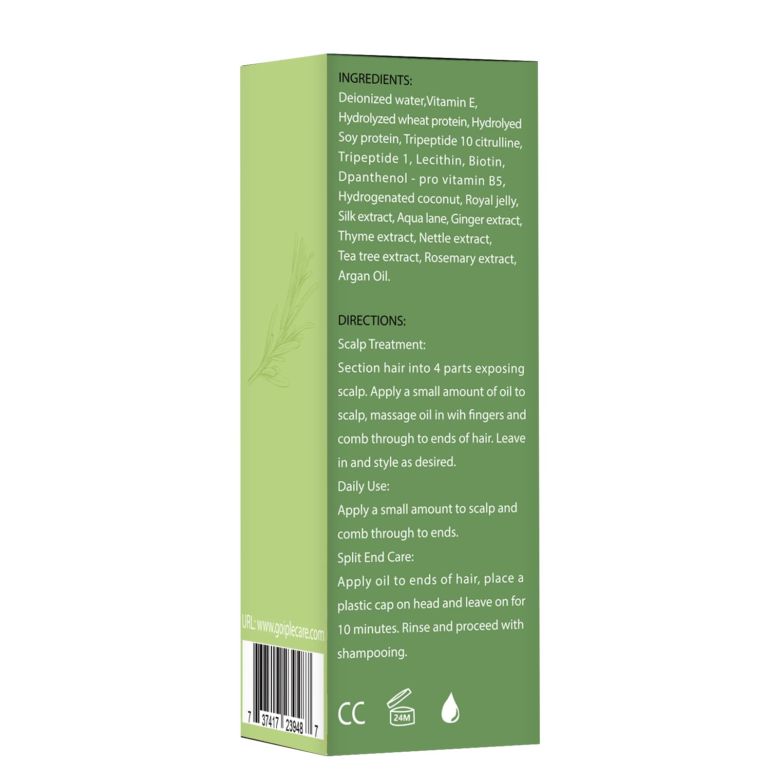 Nutriente cabello con mezcla de hierbas WOZUTUNT para uso diario