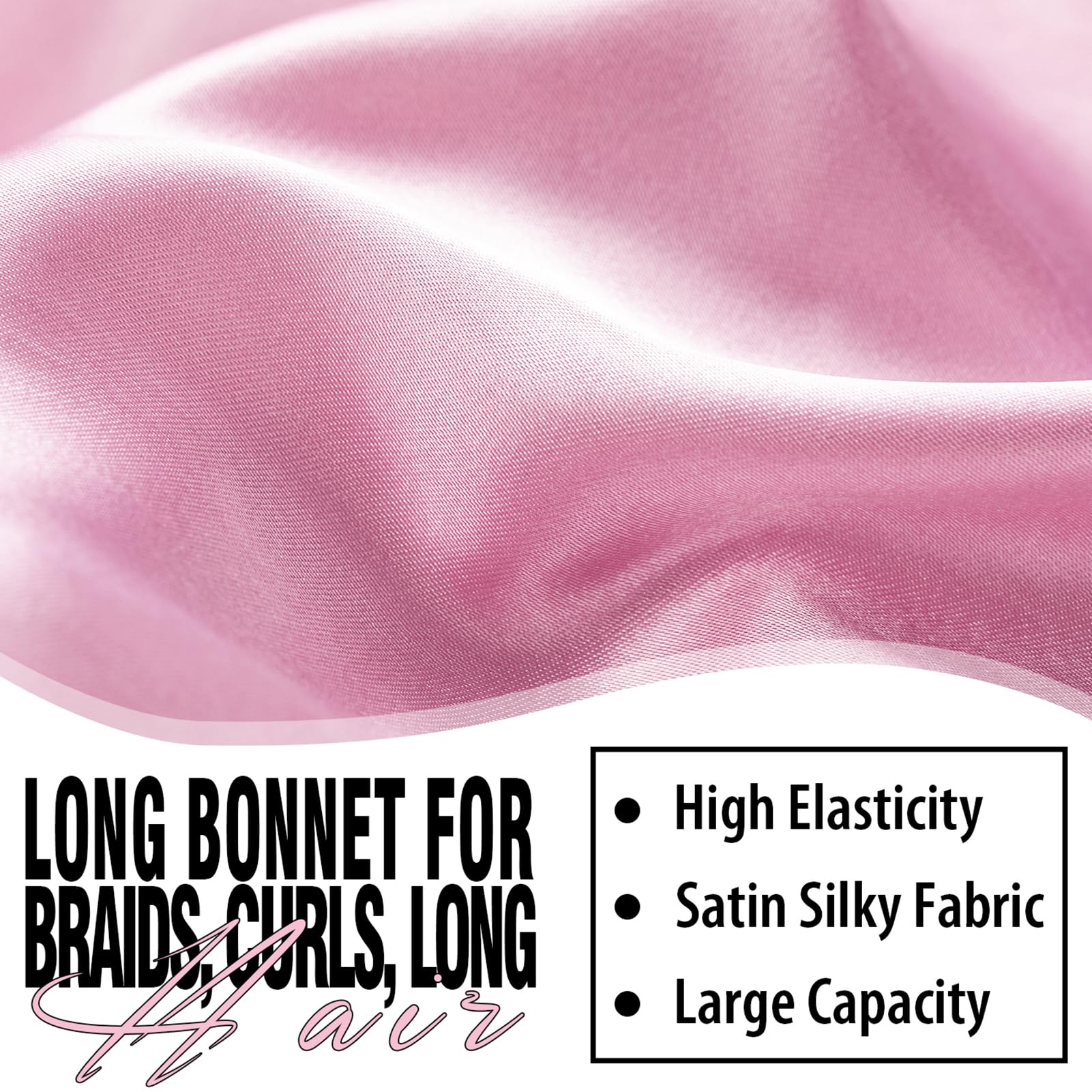 Bonete WOZUTUNT de gran cobertura para cabello largo durante la noche.