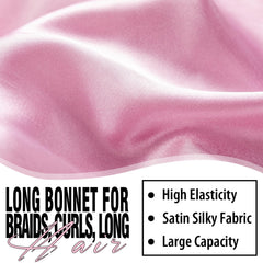 Bonete WOZUTUNT de gran cobertura para cabello largo durante la noche.