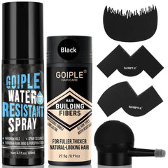 WOZUTUNT Botella-spray-fibras-cabello muestra fijación duradera para un aspecto natural.