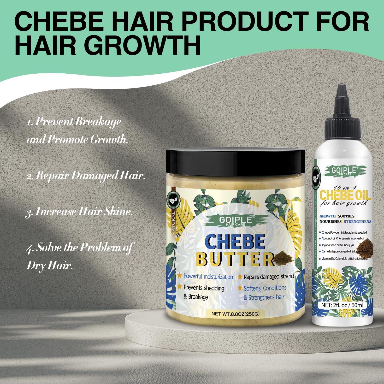 WOZUTUNT Chebe ingredientes naturales para cuero cabelludo sano