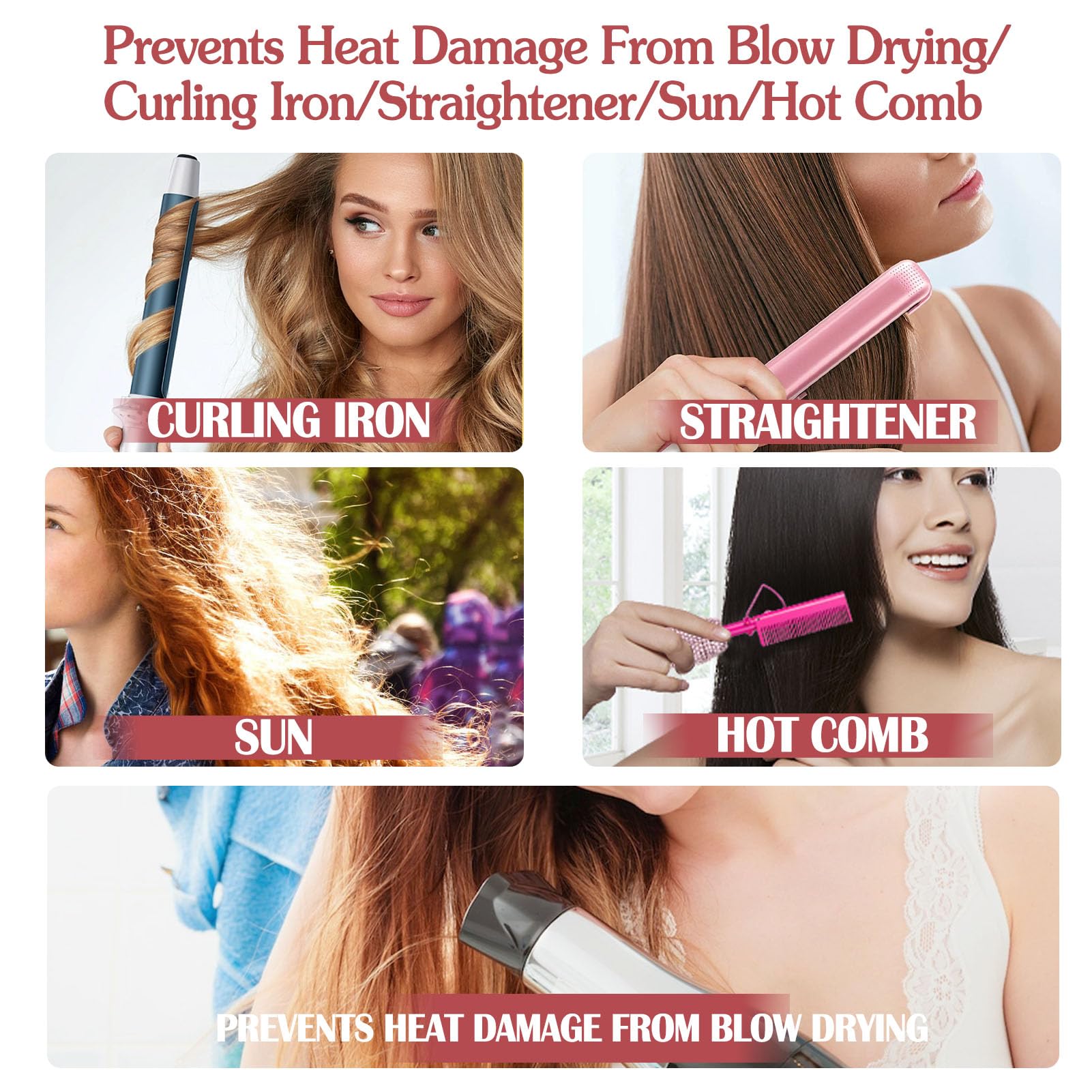 Protección de herramientas de calor para el cabello con WOZUTUNT.