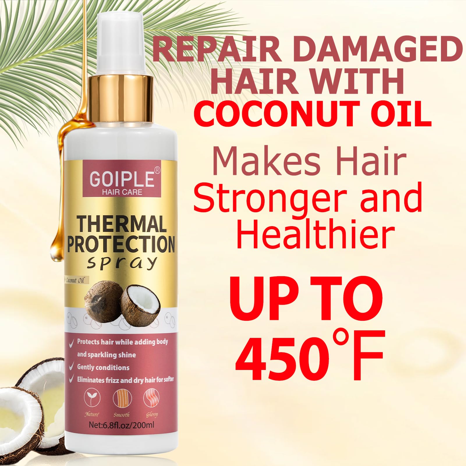 WOZUTUNT spray protección calor Coco frasco: facilita el peinado sin dañar el cabello.