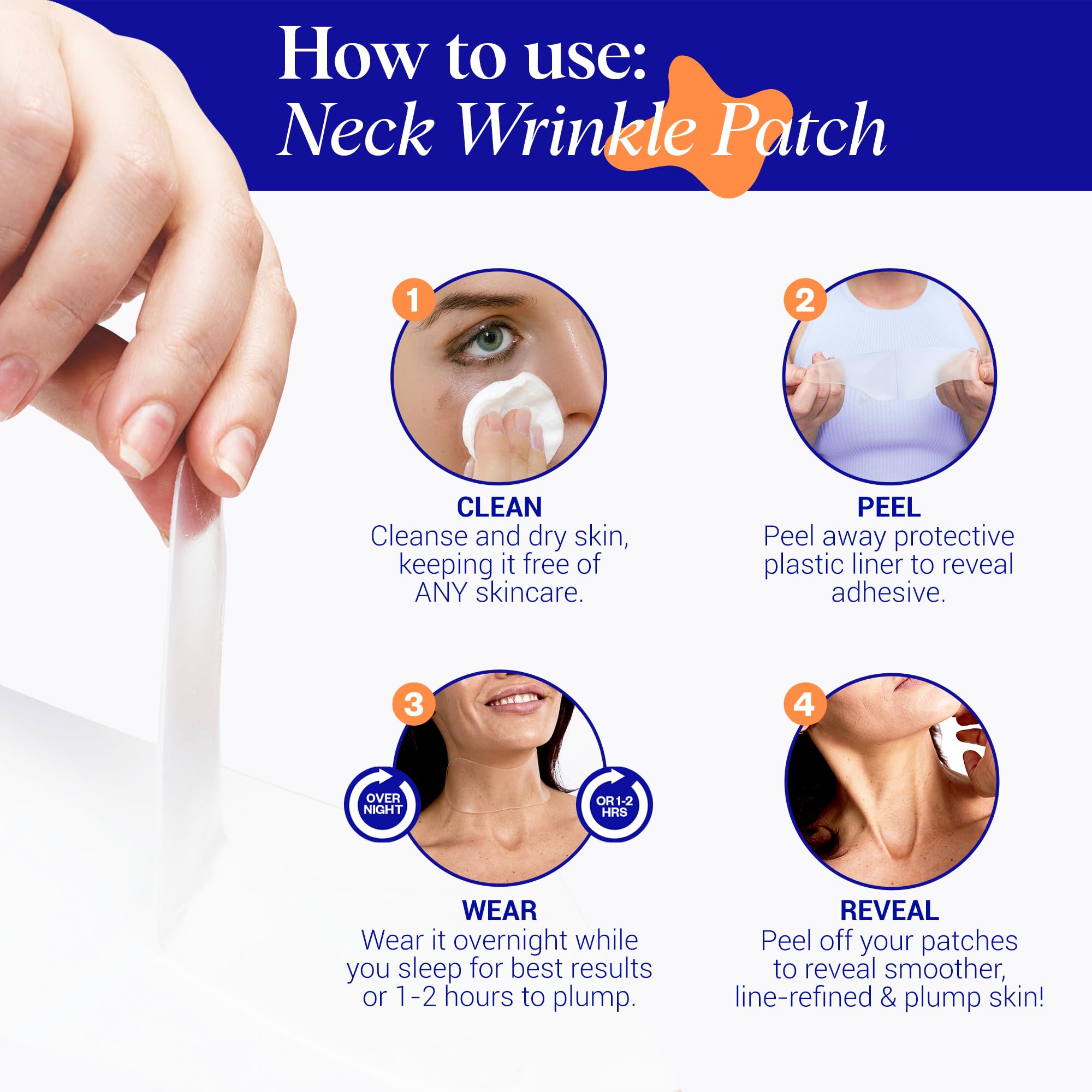 Parche Wrinkles Schminkles de silicona, cuello, uso diario suave