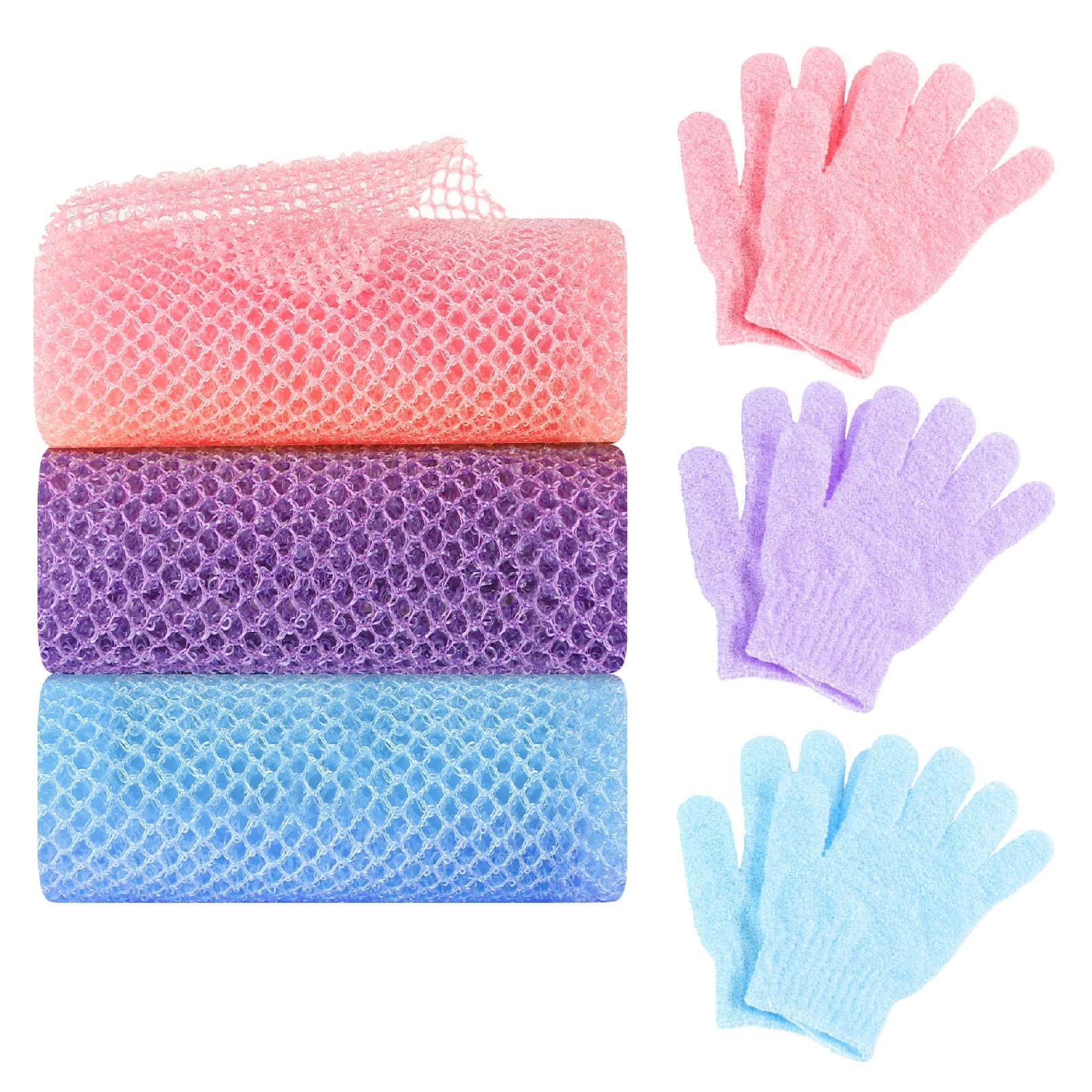 WSICSE esponja de red africana para ducha con malla hexagonal que exfolia suavemente.
