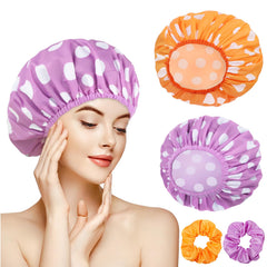 Gorra WSICSE grande para mujer en púrpura mantiene el cabello seco durante la ducha.
