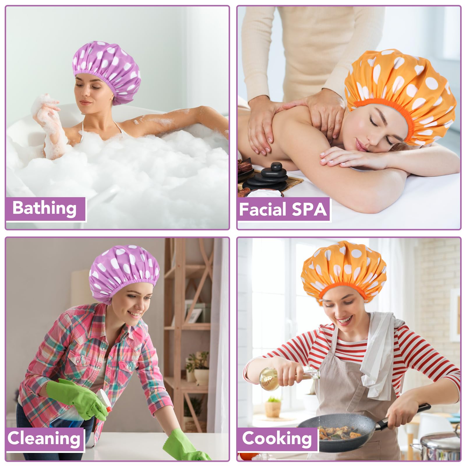 Gorra WSICSE ideal para ducha, spa o cocina, con diseño reutilizable.
