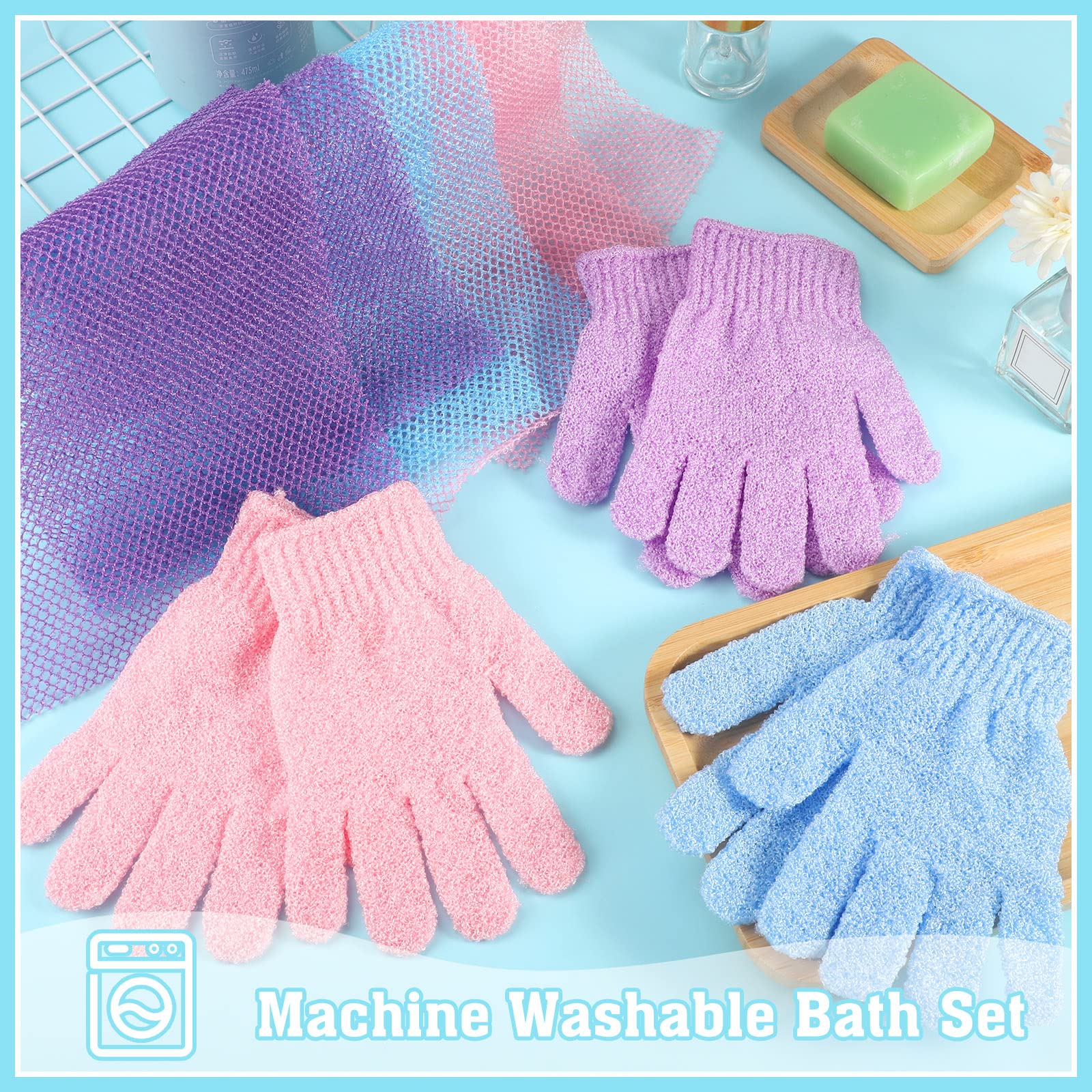 WSICSE guantes exfoliantes para manos, piel suave y pulida.