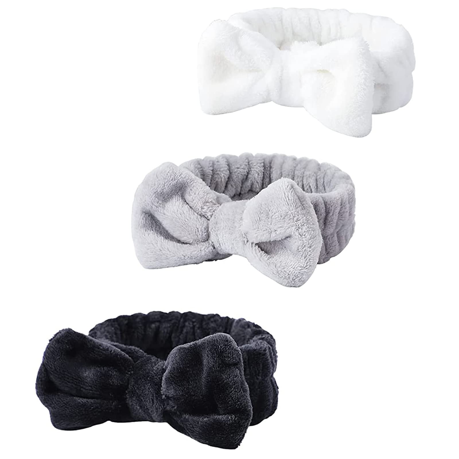 WSYUB banda para la cabeza con lazo blanco para lavado de rostro.
