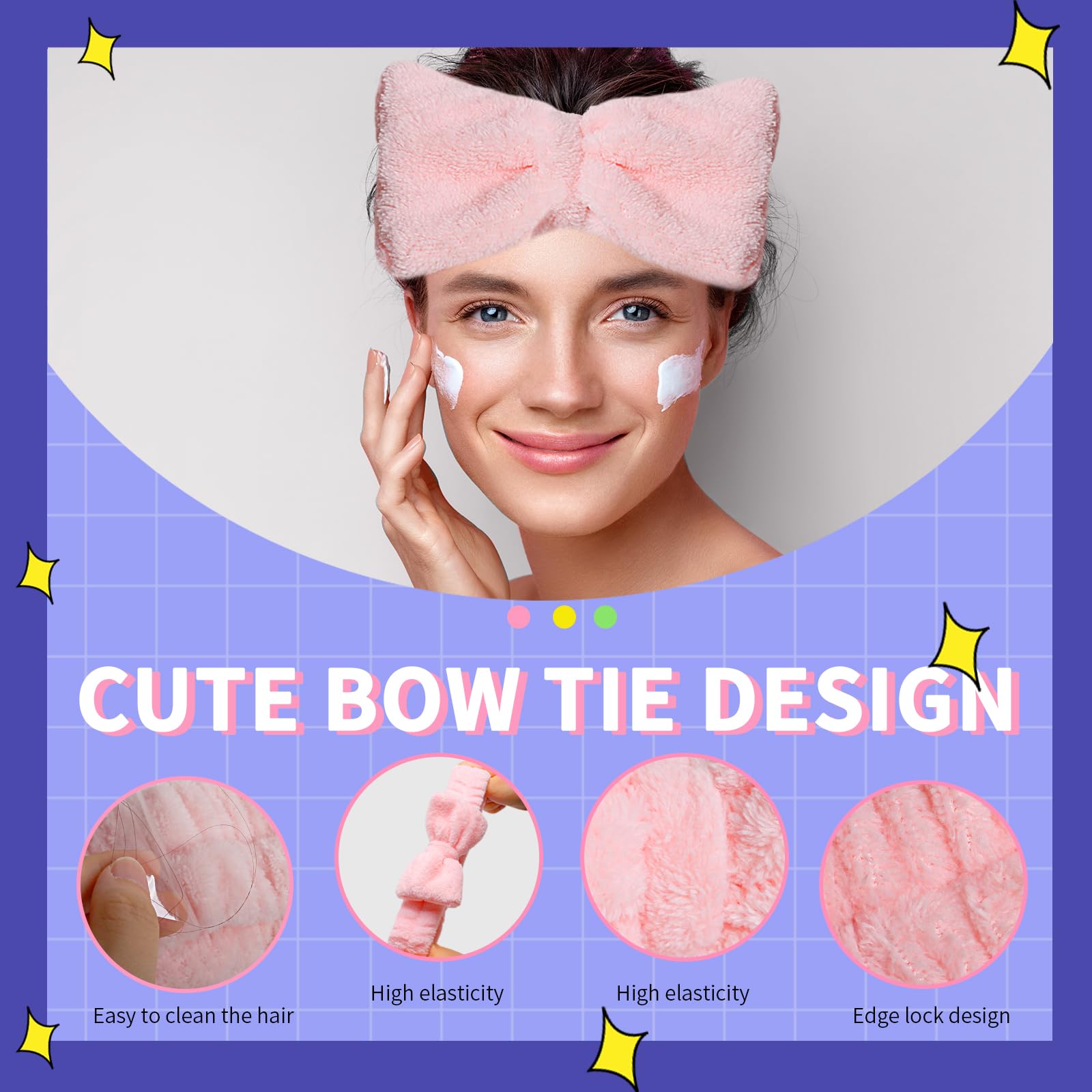 Diadema WSYUB para lavado de cara, evita que el cabello estorbe.