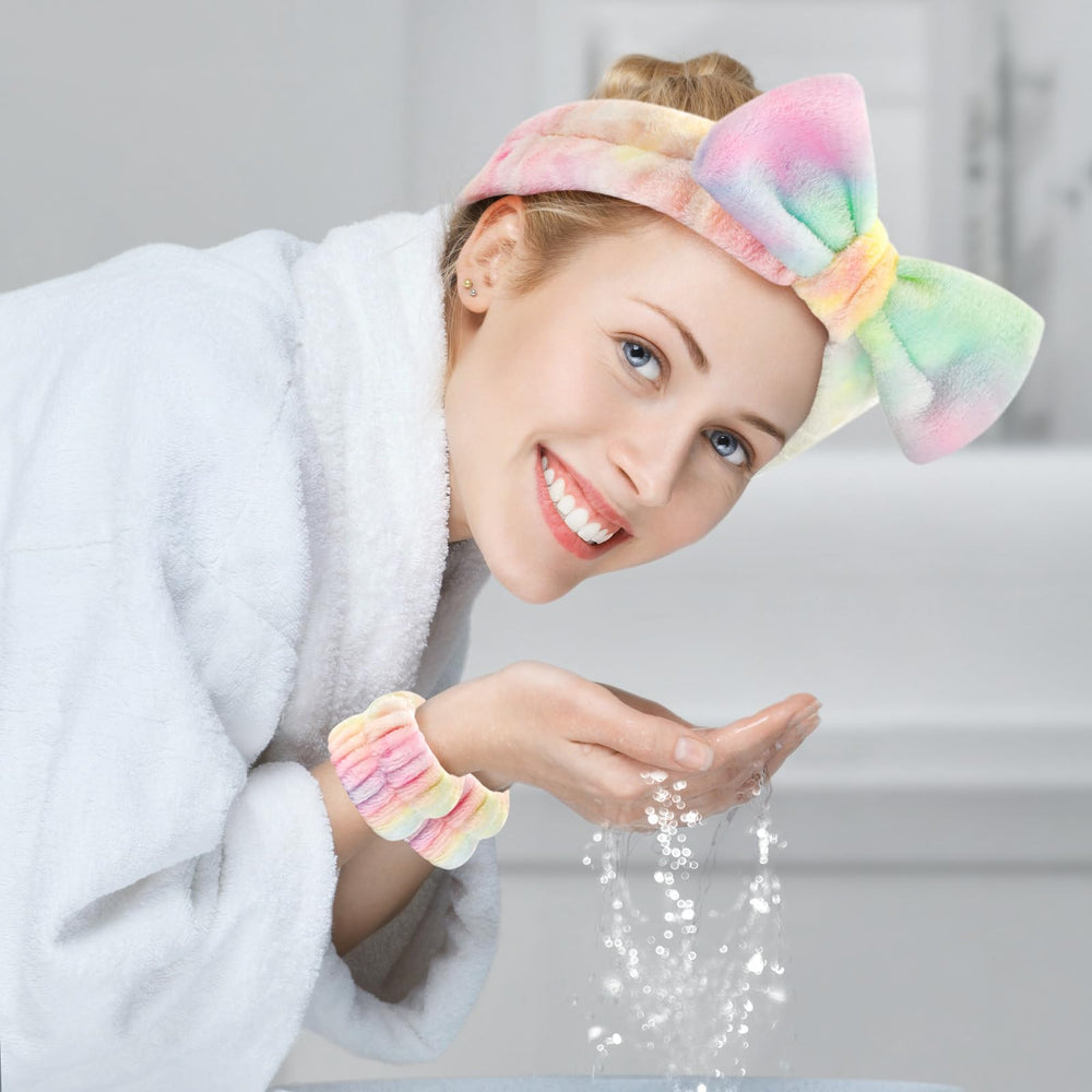 Pulseras de lavado facial Wteehn absorben agua y mantienen la ropa seca.