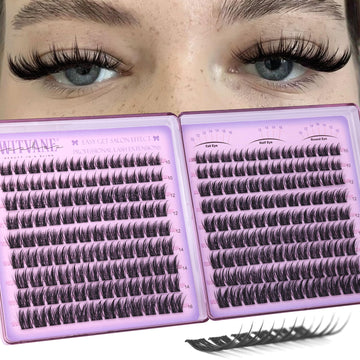 Pestañas Wtvane clusters efecto pluma, 216 piezas para looks naturales.