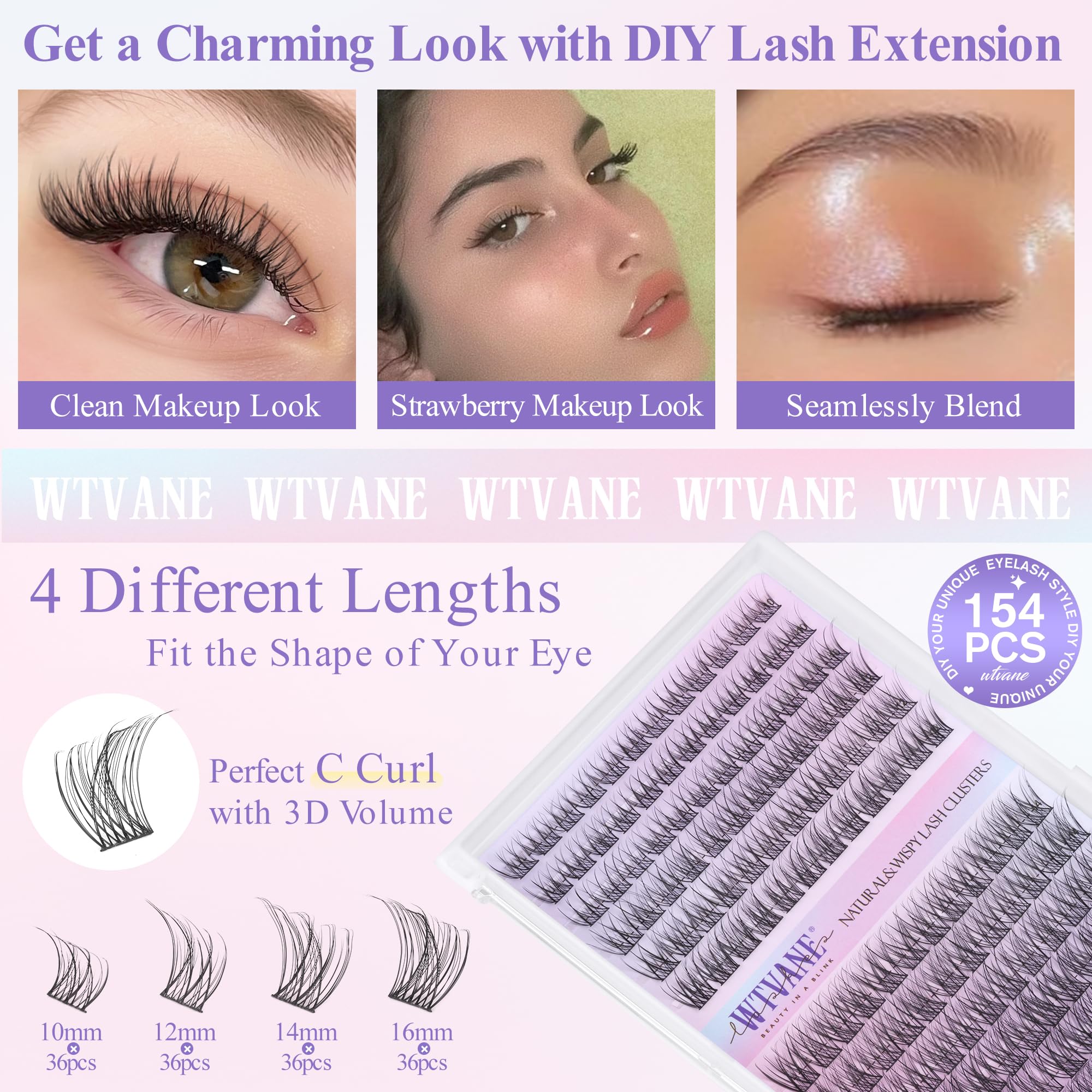 wtvane variedad de longitudes 10-16 mm para personalizar estilo