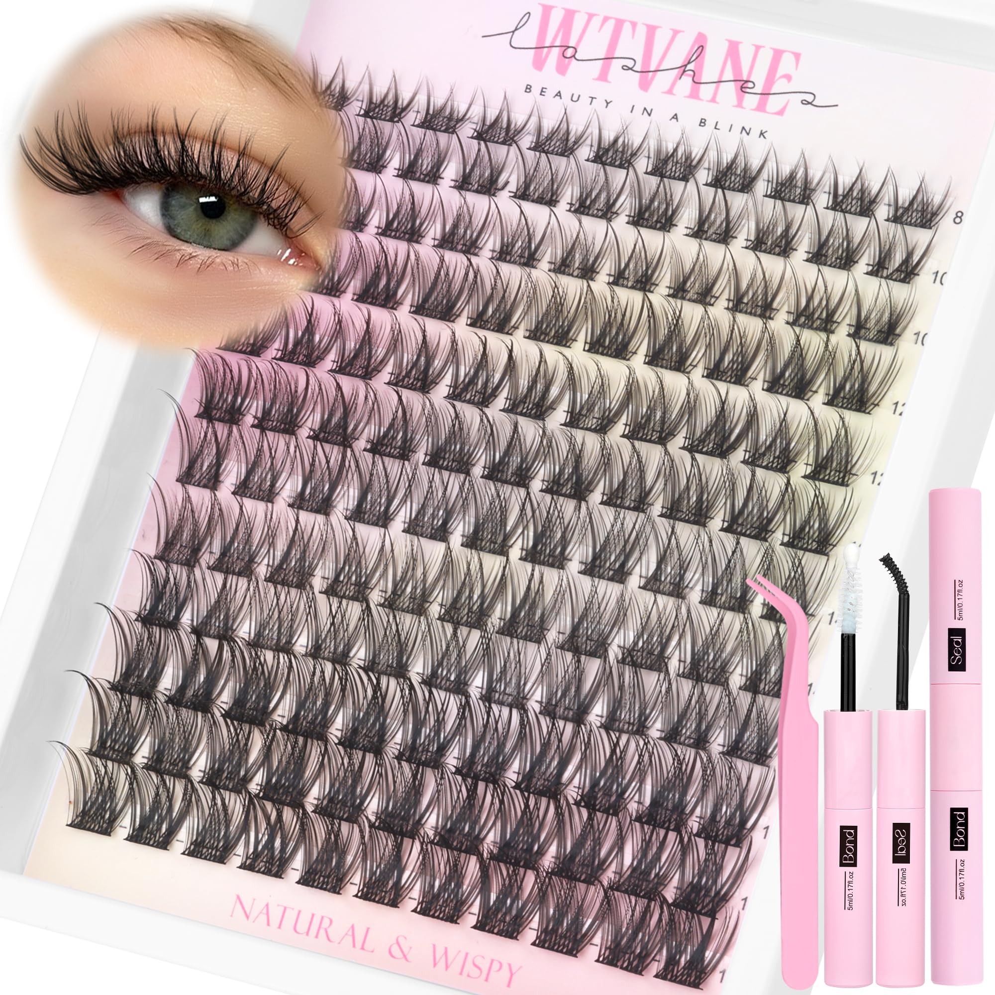 El conjunto de wtvane ofrece grupos de pestañas con efecto natural para un look suave.