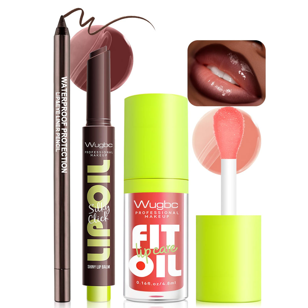 Lápiz labial marrón oscuro de Wugbc para delinear labios con precisión y neutralidad