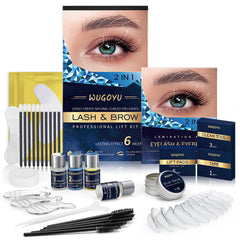 Kit WUGOYU de laminado para pestañas y cejas 2 en 1 para uso en casa