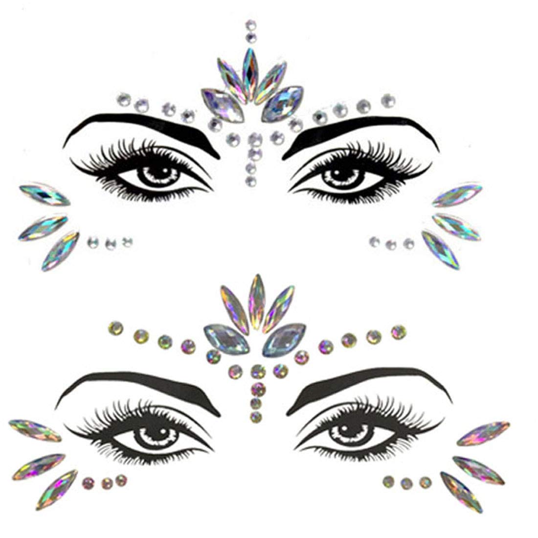 Gemas faciales WUIOS Sirena: pegatinas para un look deslumbrante en fiestas