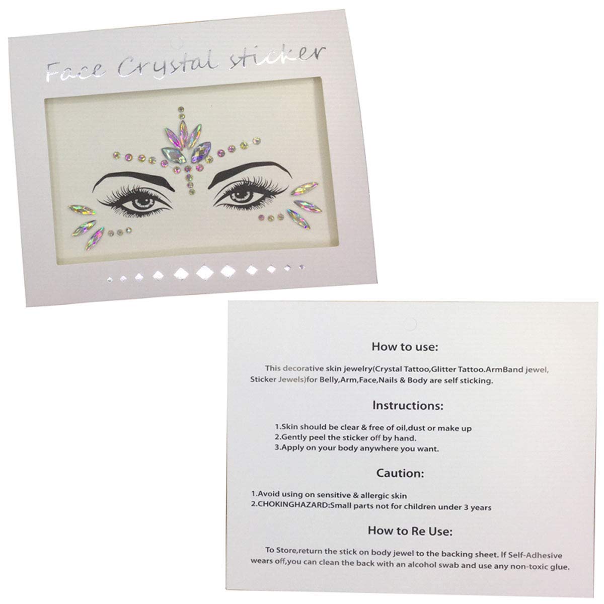 Gemas adhesivas WUIOS para ojos y cara, efecto glam rápido