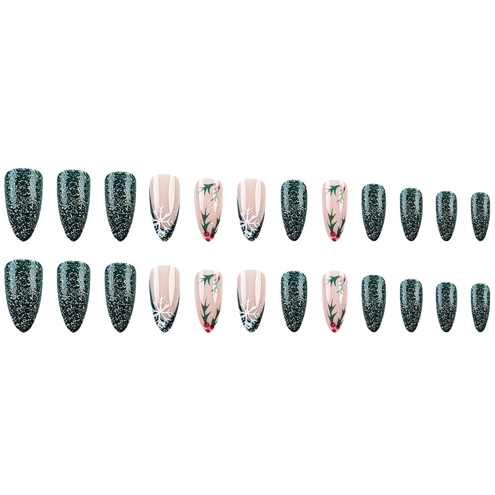 Caja elegante de regalo WULIUFLY para uñas navideñas.