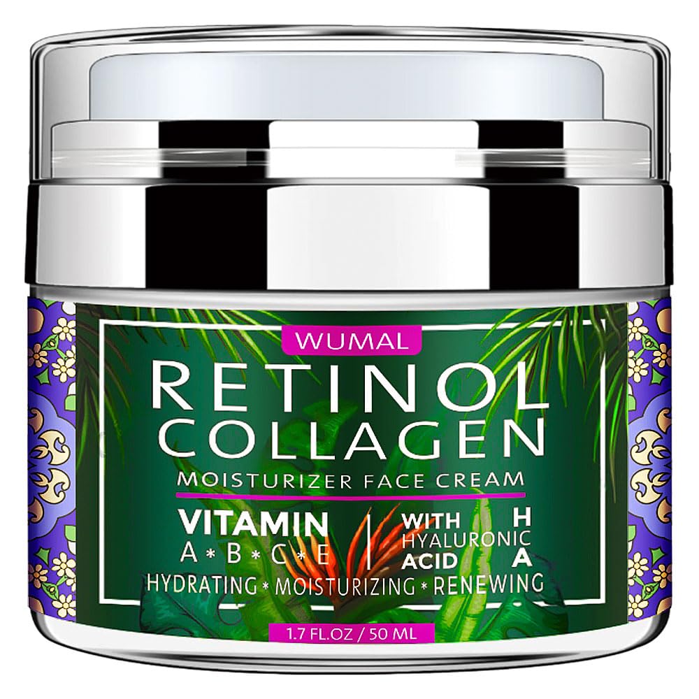 WUMAL crema retinol con colágeno, hidratación profunda para piel suave.