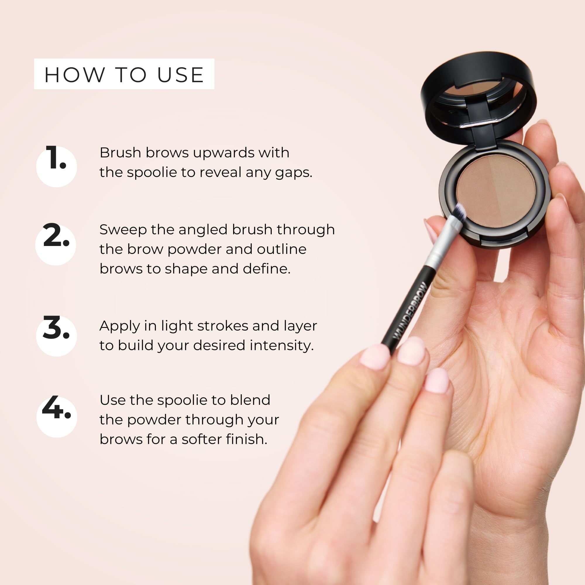 WUNDERBROW disponible en tres tonos para cejas y cabello.