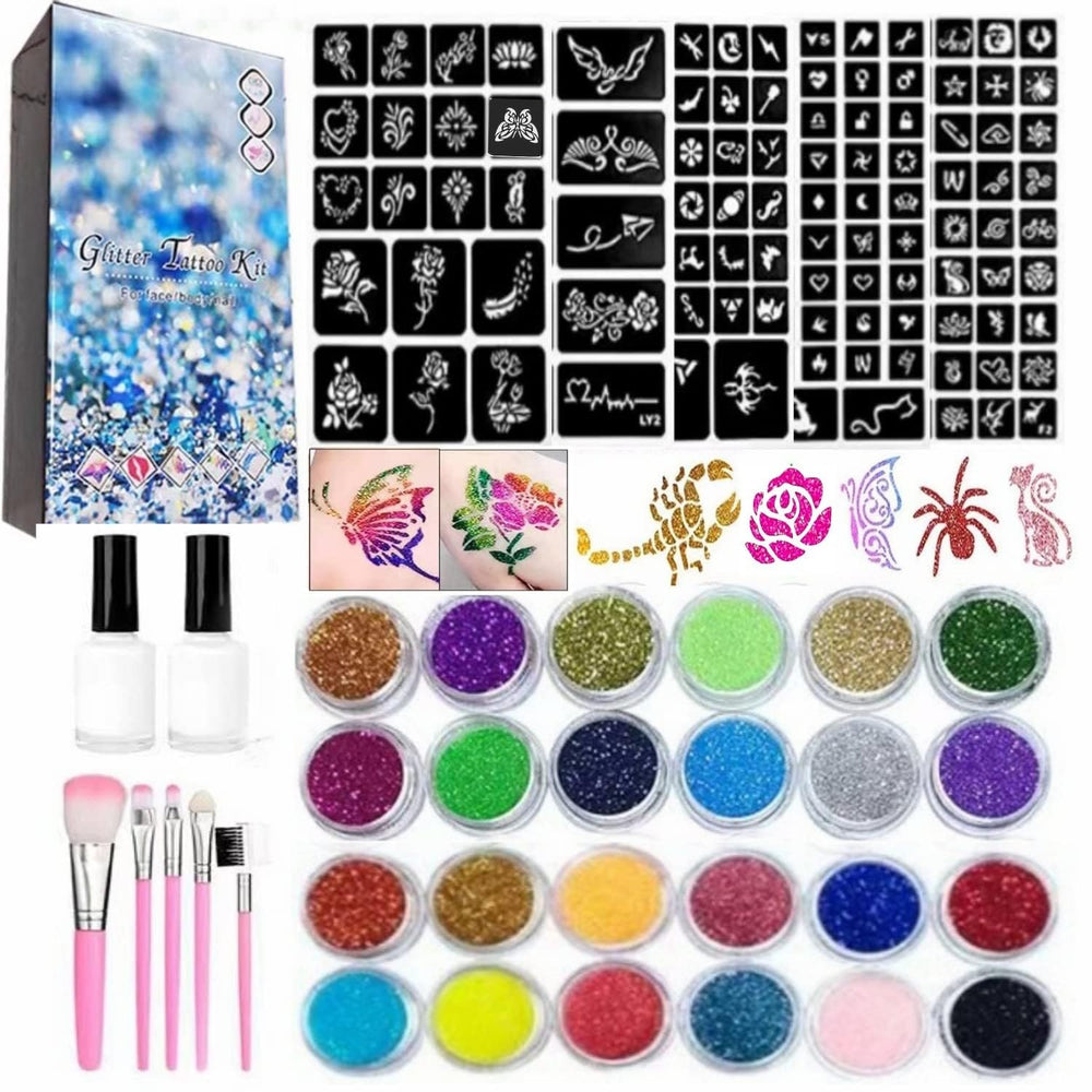 Tatuajes brillantes temporales WXFHTDA con 24 colores para juego creativo