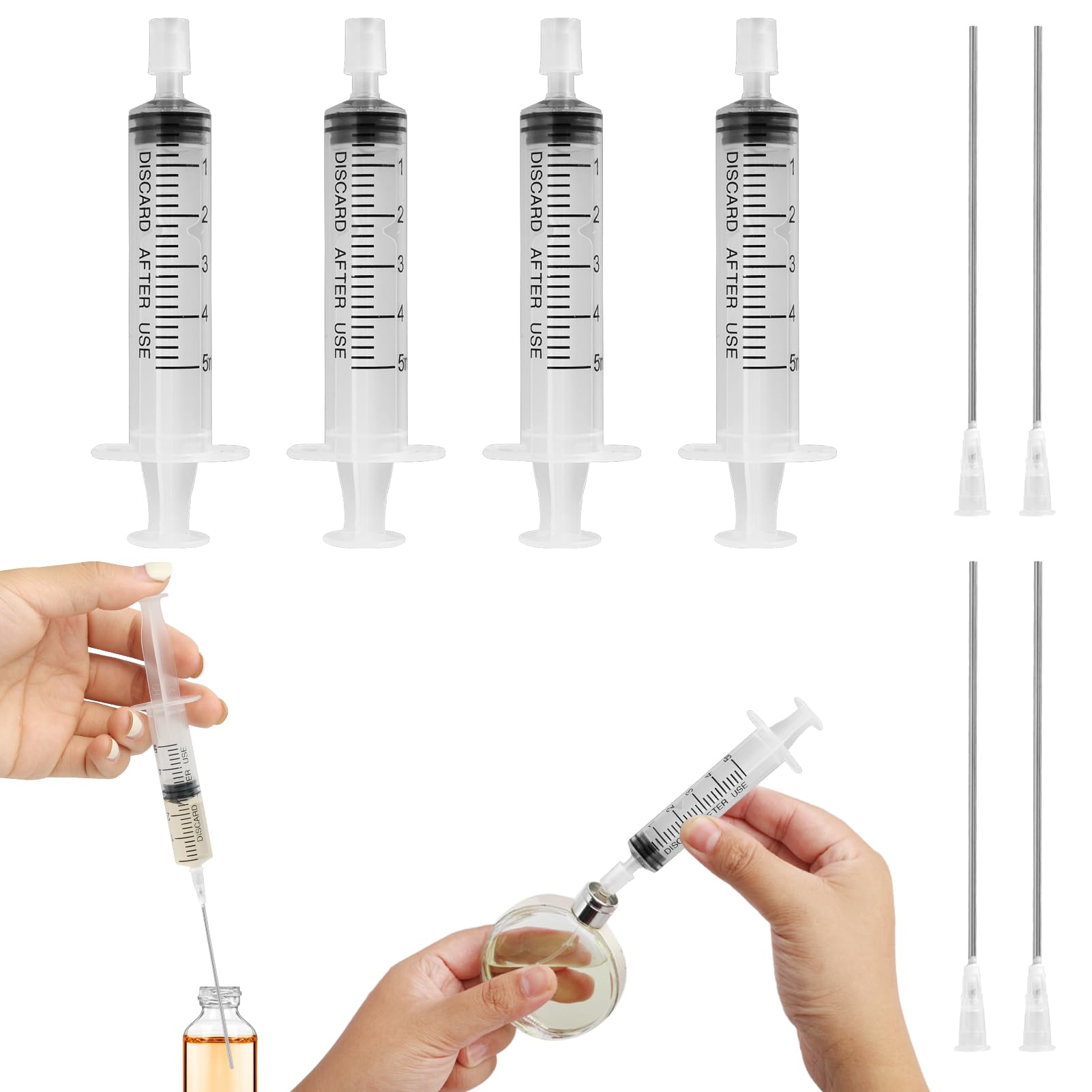 Conjunto WXS-CHALL 4 pack: jeringas de perfume de 5 ml para rellenado preciso