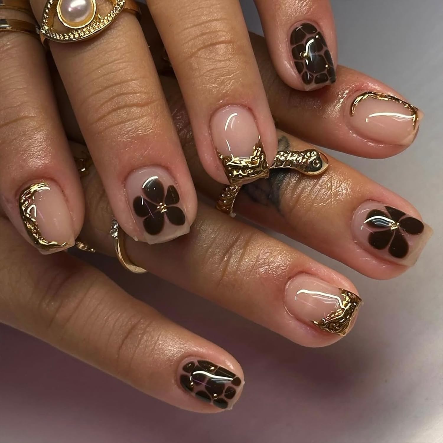 Regalo WYFHDT de uñas flor-leopardo, regalo elegante para mujeres