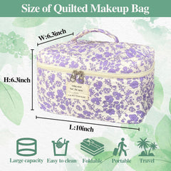 WYJ bolsa maquillaje para viaje, ligero y duradero, con estampado floral.
