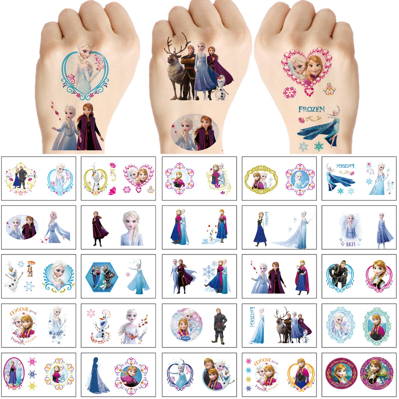 Aplicación fácil de tatuajes WYKDAG Frozen durante la celebración.